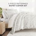 thumbnail image 3 of Duvet Cover Set - Ultra Soft & Breathable - Light Gray Weathered Floral for Full/Queen Bedding by Comfort Canopy, 3 of 14