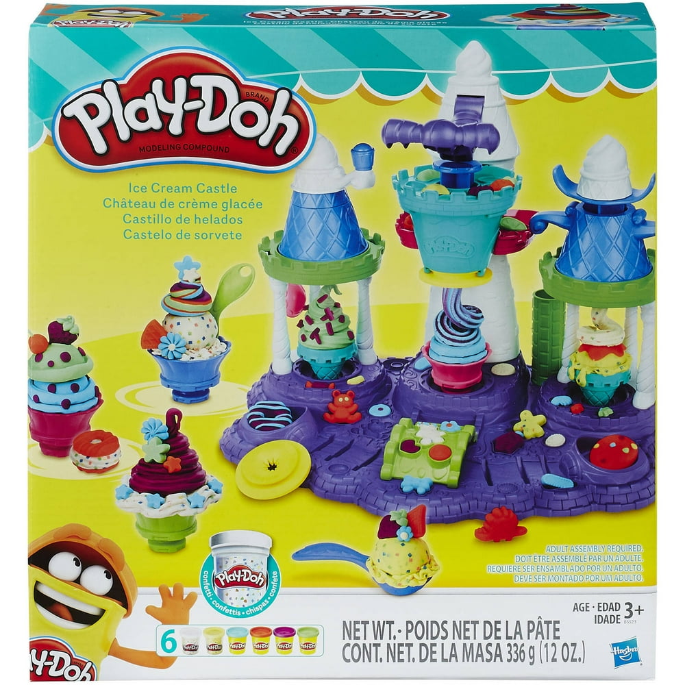 PlayDoh Ice Cream Castle Food Set with 6 Cans of PlayDoh Walmart