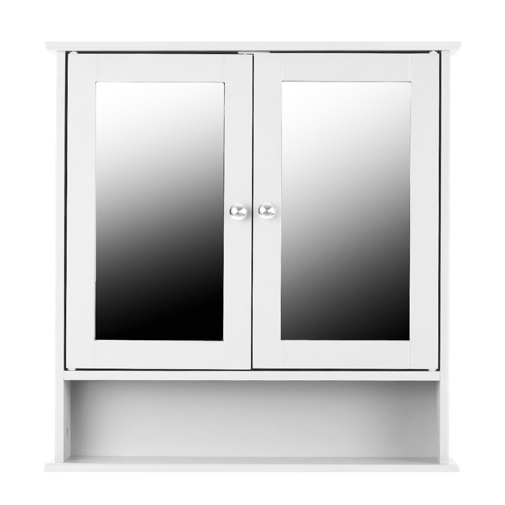 Ikayaa Modern 2Door Wall with Glass Doors & Shelves Kitchen