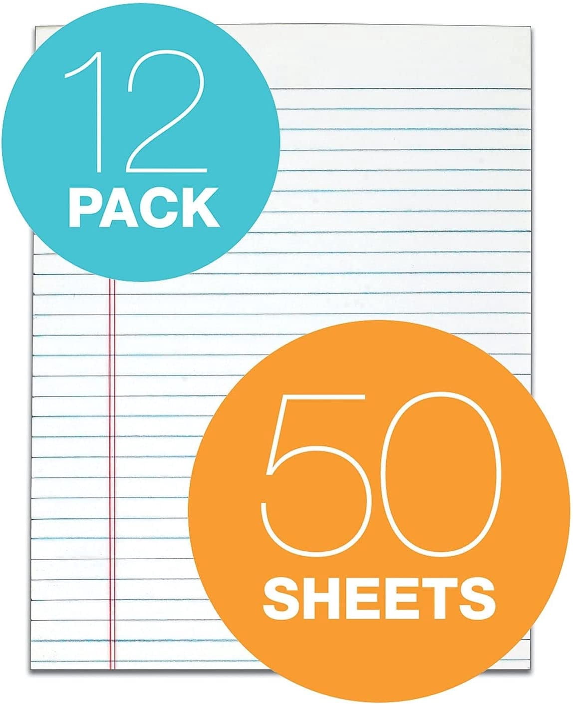TOPS 7523 the Legal Pad Glue Top Pads, Legal/Wide, 8 1/2 x 11, White, 50 Sheets, Dozen
