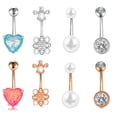thumbnail image 1 of Body Belly Button Rings,8 Pcs Belly Button Navel Rings Navel Belly Rings Built to Last, 1 of 8