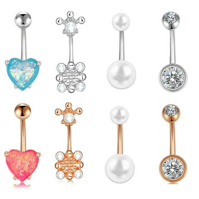 Body Belly Button Rings,8 Pcs Belly Button Body Jewelry Kit Belly Button Rings Finely Tuned Performance