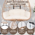 thumbnail image 4 of FKS LIFE Double Egg Chair with Stand Hammock Chair Cushion Outdoor Patio Wicker Loveseat Hanging Egg Chairs for 2 Persons, 4 of 8
