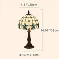 thumbnail image 2 of FSLiving Tiffany Style Table Lamp Mosaic Stained Nightlight Handmade Glass Lamp Shade Antique Vintage Desk Lamp Bedside Lamp TD0307-Y02, 2 of 7