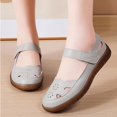 thumbnail image 4 of Miluxas Womens Wedges Flats Shoes, Breathable Solid Color Comfort Round Toe Low Heel Slip-on Light Weight Walking Shoes Gray 6(37), 4 of 9