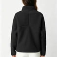 thumbnail image 4 of Women's Sherpa Quarter Zip Sweatshirt, Long Sleeve Fuzzy Pullover Top with Side Pockets for Casual Wear, 4 of 7