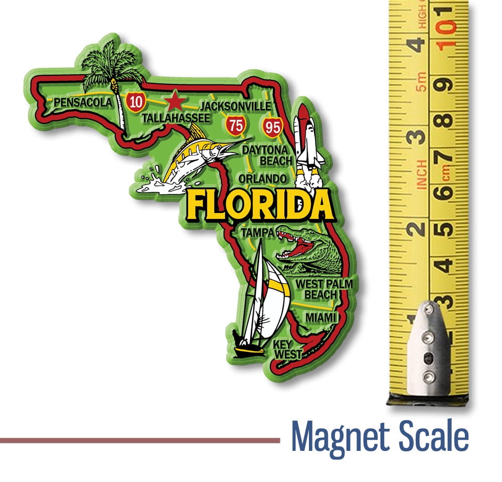 Sunshine State Kühlschrankmagnet mit Ø 60 mm Florida Gainesville  Souvenir 