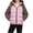 Pink, variant on Zynoxe Puffer Jackets for Girls Winter Color Block Windproof Zip Up Long Sleeve Hoodies Casual Warm Quilted Padded Coat with Pockets