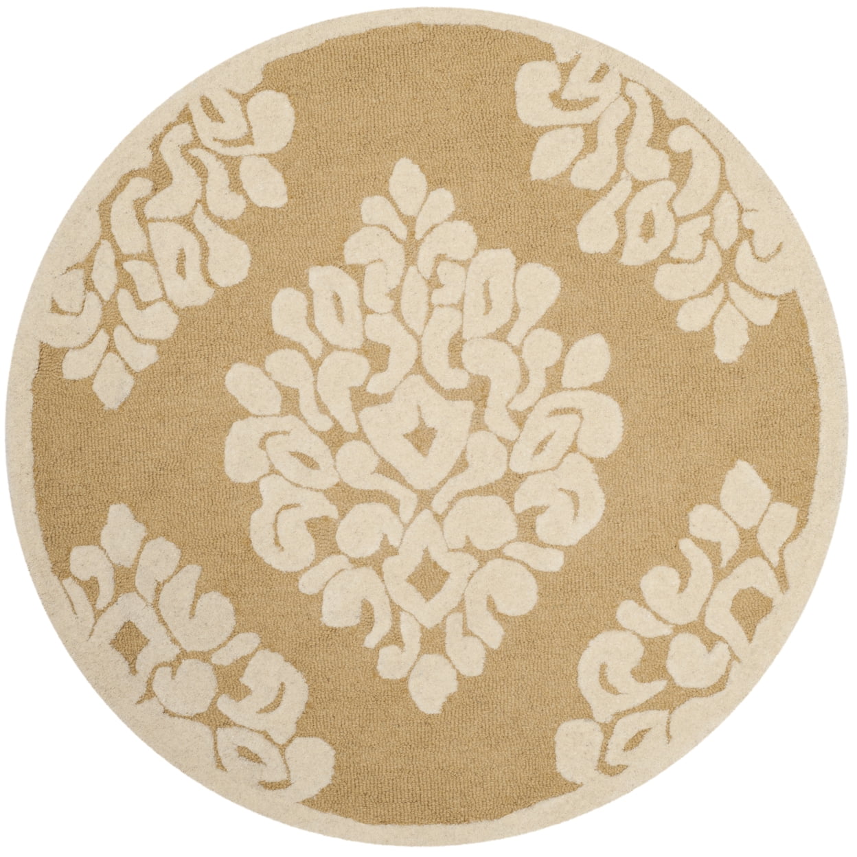 SAFAVIEH Martha Stewart Floret Damask Geometric Wool Area Rug, Dune, 4' x 6'