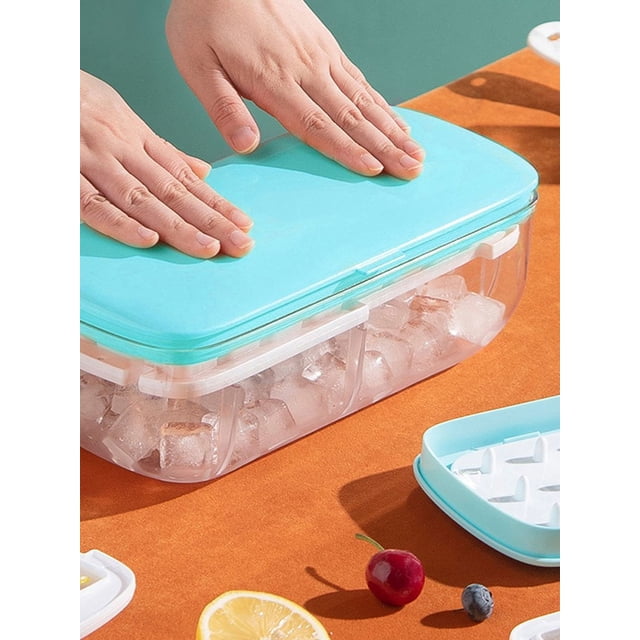PENGXIANG Ice Cube Maker Ice Mould Box Double Layer Creative Ice Storage Box Quick Demould Ice Cube Moulds Lazy Ice Maker One Second Release Ice Cubes for Cocktail Whiskey Bar Kitchen Too