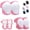 Pink, variant on Vornel 6 Pack Protective Gear Set, Adjustable Knee Elbow Wrist Pads for Kids Youth Adult