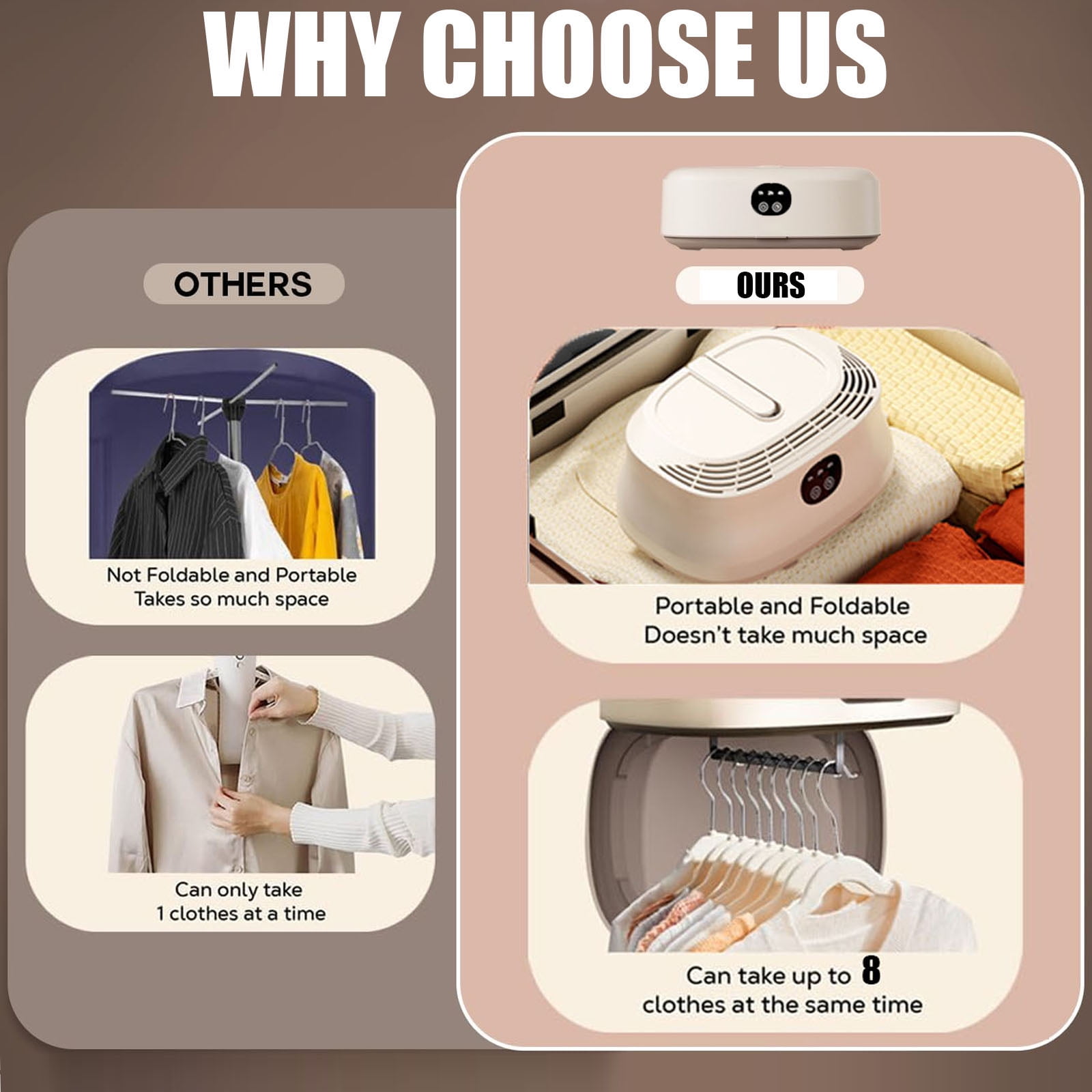 HAOKAINI Portable Clothes Dryer, 600W Mini Compact Laundry Dryers with Timer, Foldable Electric Small Drying Machine with Dry Bag, Electric Clothes Dryer for Travel, RV, Home, Apartment