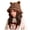 Coffee, variant on Ferjadq Kids Fuzzy Fleece Cat Ear Bucket Hat Short Brim Cute Winter Fisherman Cap for Toddler Girls Multi Tone Beige,2-8 Years