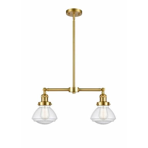 209-SG-G324-LED-Innovations Lighting-Olean-7W 2 LED Chandelier in Industrial Style-21.75 Inches Wide by 7.75 Inches High Satin Gold Finish with