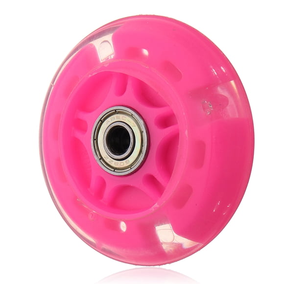 Wosthever Rueda de patinete para niños de PU, portátil, Universal, 80mm, reparación de patines en línea, ruedas coloridas, accesorios de Patinetes eléctricos Rosado