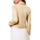 thumbnail image 3 of Chaqueta de tweed casual elegante Inspire Chic para mujer, blazer corto de manga larga de doble botonadura, talla L, color albaricoque, 3 of 6