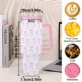 thumbnail image 5 of 40oz Elegant Pink Bow Tumbler - Insulated Travel Mug with Handle, Reusable Straw & Leak-Proof Lid|Women's Gift for Birthday, Mother's Day, Valentine's & Holidays, 5 of 10