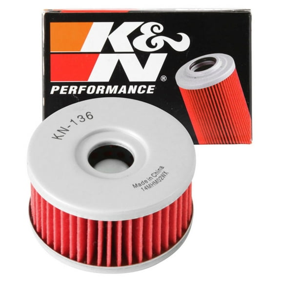 K&N Motorcycle Oil Filter: High Performance, Premium, Designed to be used with Synthetic or Conventional Oils: Fits Select Suzuki Vehicles, KN-136