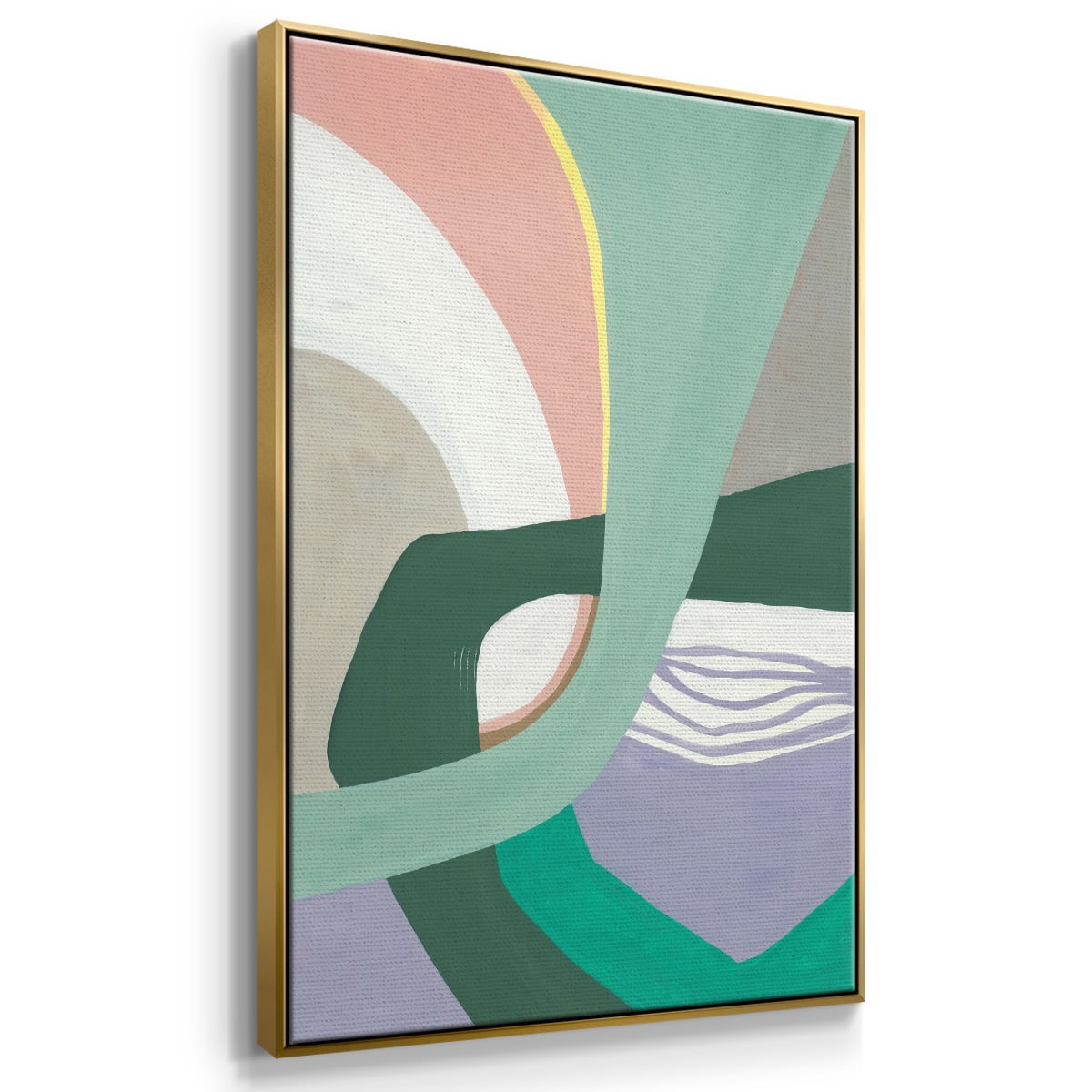 Merge Left Framed Premium Gallery Wrapped Canvas - Ready to Hang - 17 x 25 - Gold Floating Frame