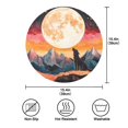 thumbnail image 4 of Round Plate Mat 15.4x15.4 Inchesx4 Placemat Table Mat Kitchen Mat Coffee Mat Fabric Thick, Strong Wear-Resistant, Heat Resistance Black Wolf under The Moon, 4 of 7