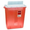 Covidien Transparent Red Sharps Container 3 gal Capacity - 16.3" Height x 13.8" Width x 6" Depth - Red