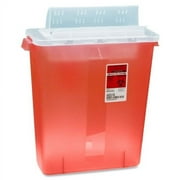 Covidien Transparent Red Sharps Container 3 gal Capacity - 16.3" Height x 13.8" Width x 6" Depth - Red