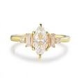 thumbnail image 4 of Cora Jewellery 2CT Art Deco Marquise Moissanite Engagement Ring For Women, 10K Yellow Gold, 4 of 6