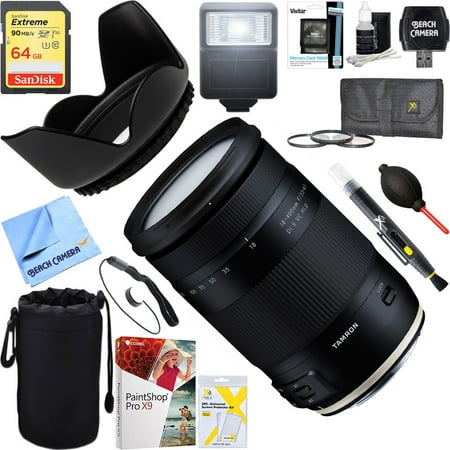 Tamron (AFB028C-700) 18-400mm f/3.5-6.3 Di II VC HLD All-In-One Zoom Lens for Canon Mount + 64GB Ultimate Filter & Flash Photography
