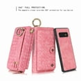 thumbnail image 3 of Galaxy S10 Plus Wallet Case, Dteck Multi-Functional PU Leather Zipper Wristlets Clutch Detachable Magnetic 13 Card Slots 4 Cash Purse Protection Back Cover For Samsung Galaxy S10+, Pink weave, 3 of 11