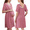 Grey Purple, variant on Short Sleeve Maternity Nursing Dress Nightgown with Button Labor and Delivery Gown for Hospital S-XXL
