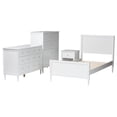 thumbnail image 2 of Baxton Studio Roni White Wood 4-Piece Full Bedroom Set with Scalloped Edges, 2 of 14