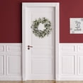 thumbnail image 3 of Northlight Glittered and Frosted Berry and Eucalyptus Artificial Christmas Wreath - 24" - Unlit, 3 of 8