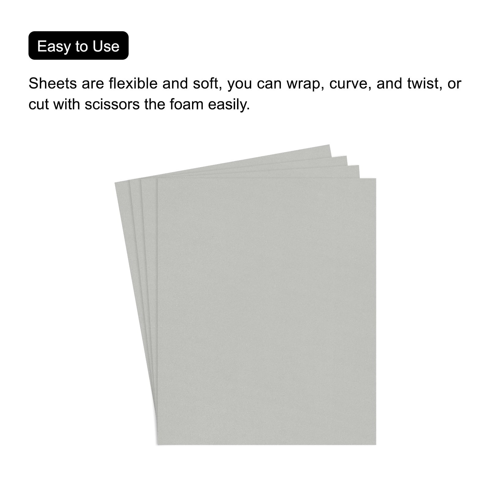Uxcell EVA Foam Sheets Grey 19.7 Inch x 19.7 Inch 2mm Thick Crafts Foam Sheets for Costumes, Arts and Crafts Projects Pack of 5