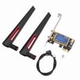 thumbnail image 1 of Carte WiFi 7260AC 2.4GHz 5GHz Bluetooth 4.0 1200Mbps PCIe X1 Adaptateur Réseau Sans Fil avec Double Antenne 10dBi pour PC, 1 of 5