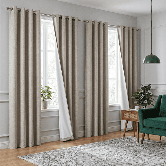 Qianli Art Deco Black 100% Blackout Window Treatment Curtains, 38in x 54in (4 Panels)