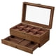 thumbnail image 5 of SONGMICS Caja de Relojes con 8 Ranuras, Estuche de Relojes de Madera de 2 Niveles , Madera de Paulonia,Nogal Rústico, 5 of 9