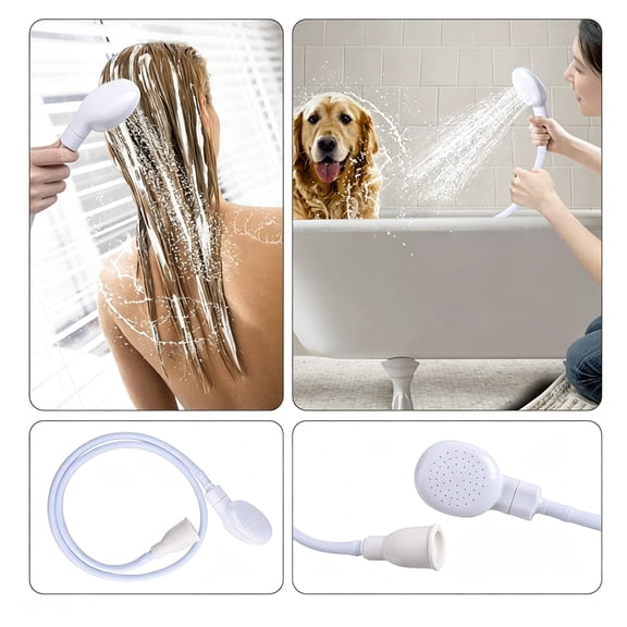 HIBIBUD Pet Shower Sprayer Slip on Hose Portable Shower Head Dog Sprayer for Tub Faucet