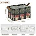 thumbnail image 7 of Yayeee Foldable Storage Basket for Shelves with Handles Set of 2 Waterproof Cloth Bins, Beige Striped Trees, 7 of 7