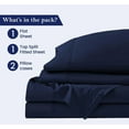 thumbnail image 3 of Queen Size 36" Split Top Flex Head 4-PCs Sheet Set Fits 19-24" Deep Pocket, 500-TC Egyptian Cotton (Solid, Navy Blue), 3 of 6