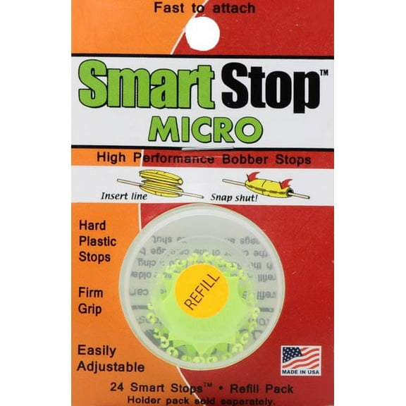Clearly Outdoors Smart Stop Micro High Performance Bobber Stop Refill Fishing Terminal Tackle, 24-pack