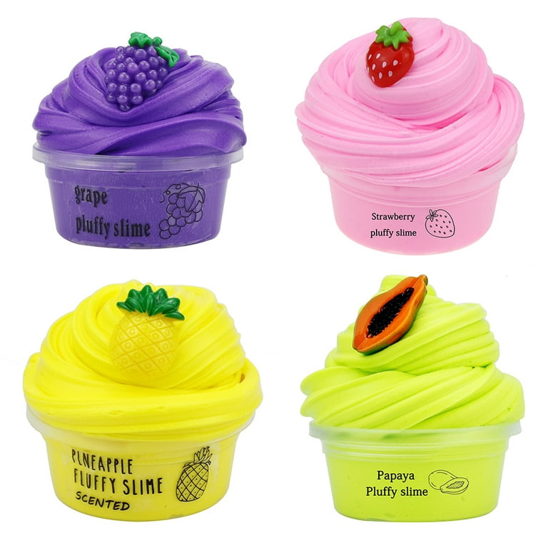 Decor Store 60ml Litchi Grape Fruit Fluffy Stress Relief Slime Clay  Plasticine Mud Kids Toy