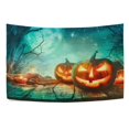 thumbnail image 4 of Tapiz de Arboles Y Calabazas del Bosque espeluznante ABPHQTO 150x200 cm, 4 of 4