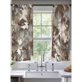 thumbnail image 2 of Collage Sheer Curtains 2 Panels Set Abstract Artistic Gradient Brown Gray Rustic Farmhouse Sheer Window Curtains Light Filtering Rod Pocket Voile Drapes for Bedroom Living Room 52"x63", 2 of 9