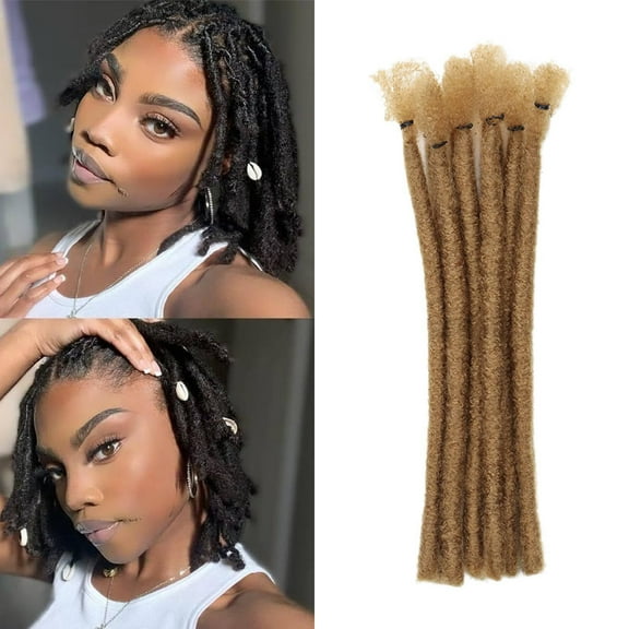 Hair Dreadlock Extensions - Pencil Size Handmade Loc Extensions, 10PCS Natural Blend Locs, Soft Lightweight Texture, Easy Install Repair Style, Daily Travel Performance Look, Women Men Hair