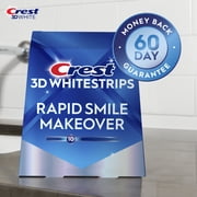 Crest 3DWhitestrips Rapid Smile Makeover at-Home Kit, 10 Levels Whiter, 11 Treatments