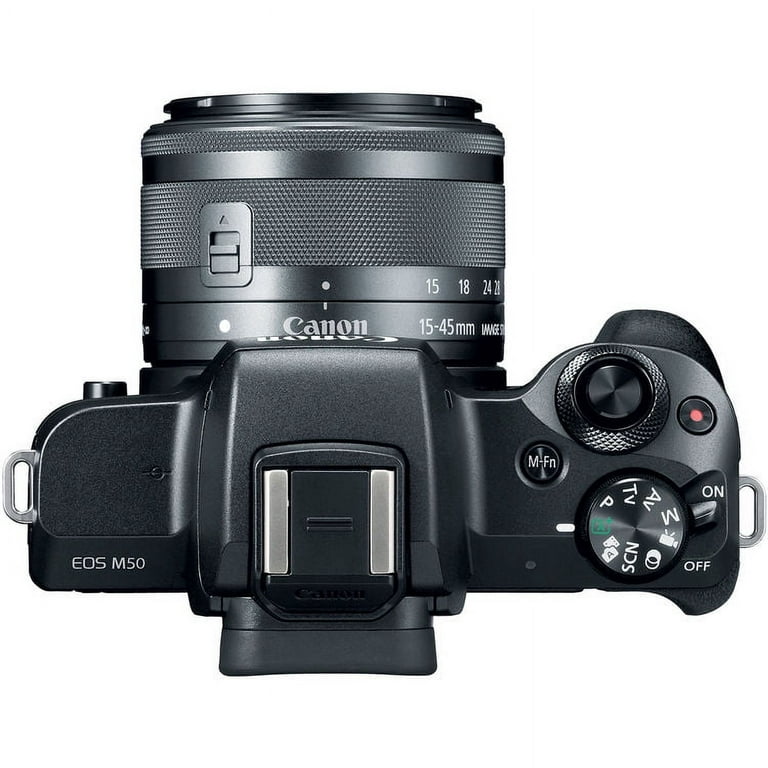 Canon EOS M50 (Kiss-M) DSLR Camera + Canon 15-45mm IS STM Lens +