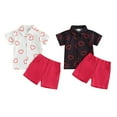 thumbnail image 3 of GYRATEDREAM Toddler Baby Boy Summer Outfit Short Sleeve Button Down T Shirt Tops Elastic Waist Shorts Cute Newborn Clothes,Size 6-12 Months, 3 of 4