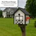 thumbnail image 6 of DutchCrafters Large Farmhouse Mailbox, Durable Plastic Barn Mailboxes for Outside, Post Mount Mail Box with Flag, Barnhouse Style - Amish Made in America (Black and Cedar), 6 of 9