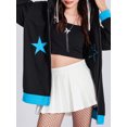 thumbnail image 3 of Women Y2k Zip Up Hoodies Stars Pattern Long Sleeve Jacket Casual Oversized Sweatshirts for Teen Girl, 3 of 7