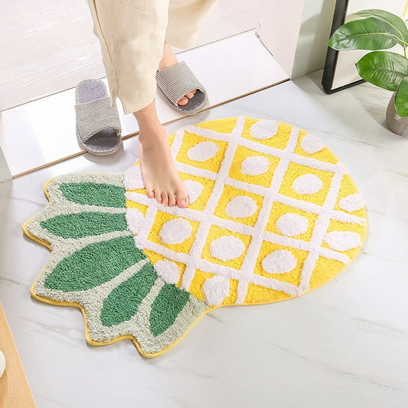 Ukeler Bath Rug for Kids Non Slip Absorbent Bathroom Rugs Decorative Kitchen Mat Cartoon Pineapple Area Rugs for Kids Playroom Nursery Decor 19.7''x31.5''